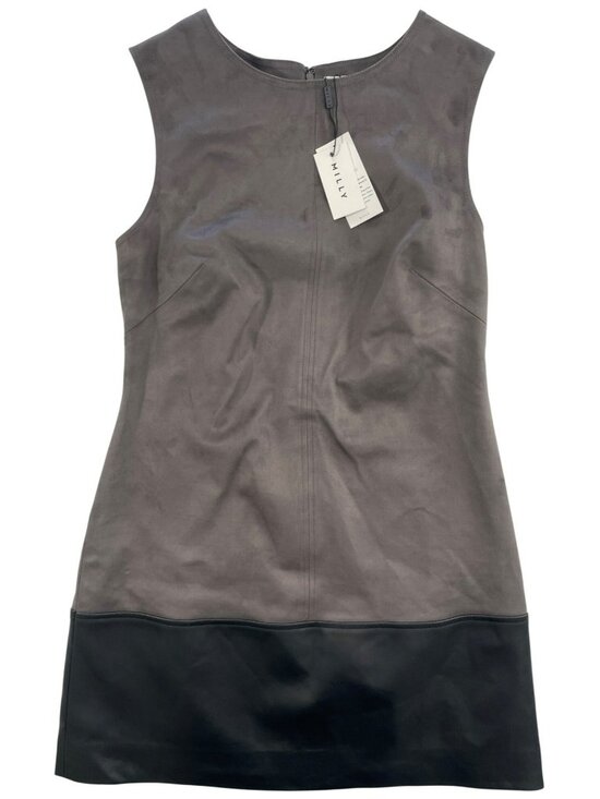 Milly Dresses & Skirts - Milly Eve Suede & Leather Combo Vegan Shift Dress Charcoal/Blk Sz 4 MSRP$495 NEW